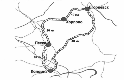 Из Егорьевска в Коломну можно проехать двумя способами. Рассмотри рисунок и ответь на вопрос